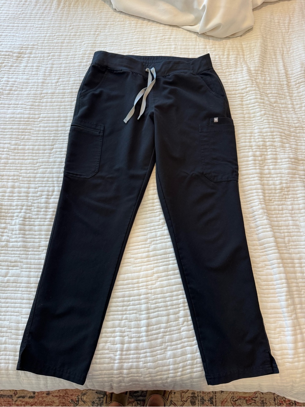 Women’s Fig Black Drawstring Cargo Pants